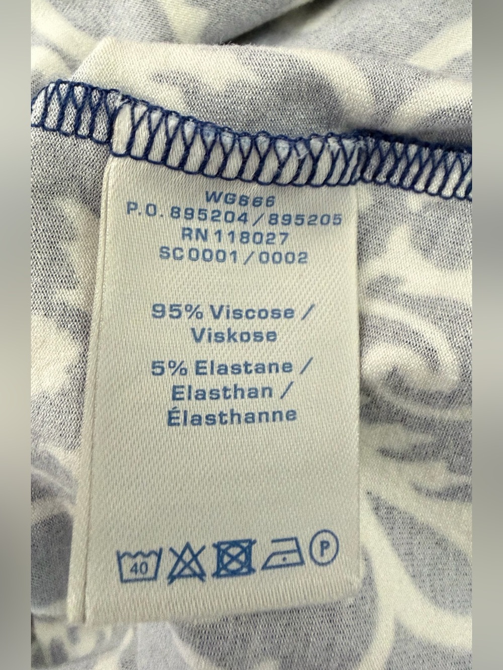 Boden Blue & White Damask Print Maxi Skirt — Size 4L - Picture 4 of 5